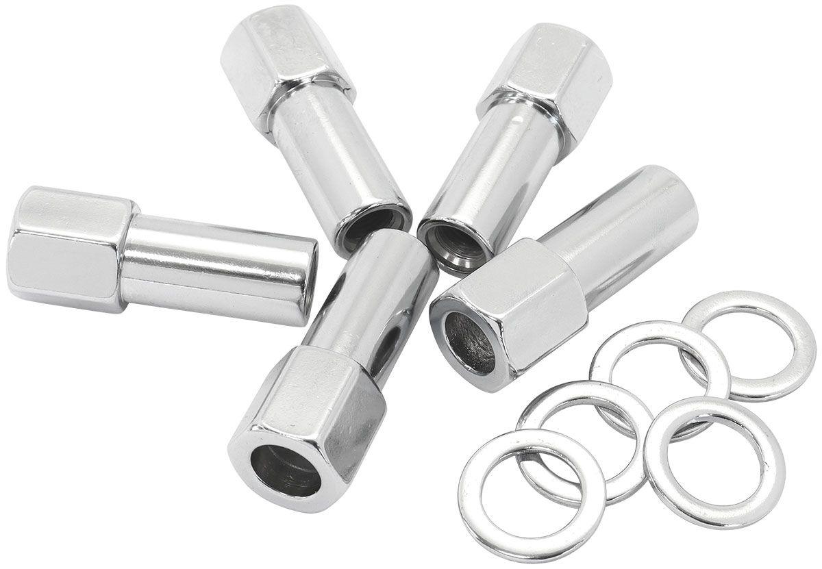 Aeroflow 1.380" Shank Open Chrome Wheel Nuts - M12 x 1.50mm (AF3036-9000) AF3036-9000