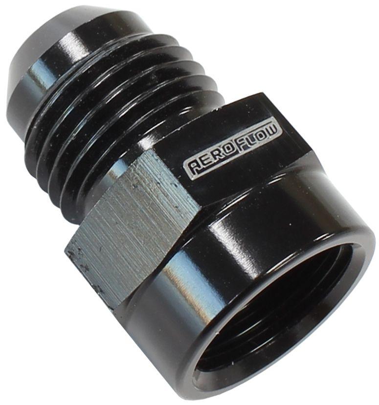 Aeroflow M14 x 1.5 Inverted Seat to -6AN Adapter, Black (AF361-06BLK) AF361-06BLK