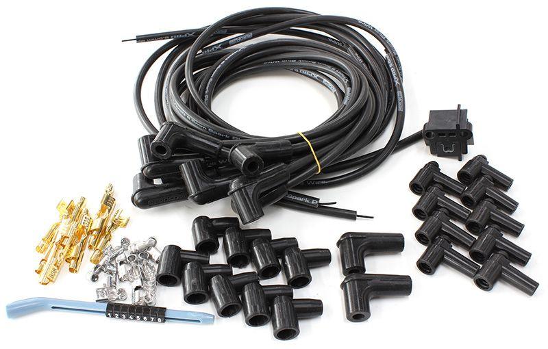 Aeroflow Xpro Universal 8.5mm V8 Ignition Lead Set with 90° Spark Plug Boots - Black (AF4030-31233) AF4030-31233
