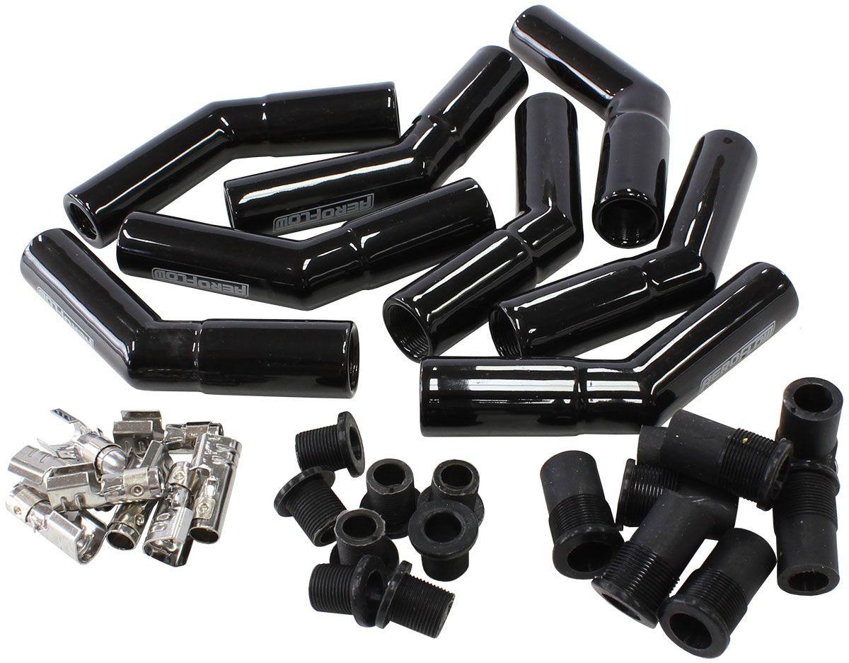 Aeroflow Xpro Ceramic 135° Boot & Terminal Kit, 8 Pack (AF4038-3333C-8) AF4038-3333C-8