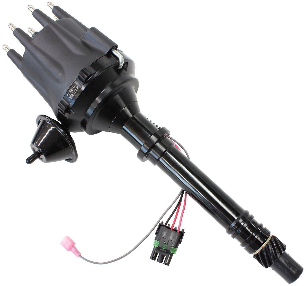 Aeroflow XPRO Chevrolet Ready to Run Distributor, Black Anodised Body with Black Cap (AF4210-8360BLK)
