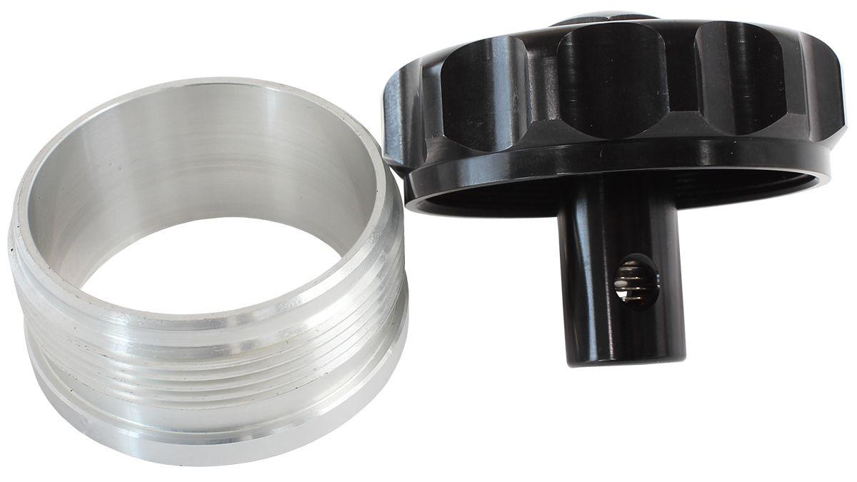 Aeroflow Billet Aluminium Weld-On Filler Neck & Cap - Black (AF460-32-RV-BLK) AF460-32-RV-BLK