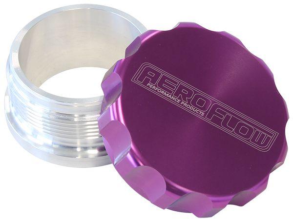 Aeroflow 2-1/2" Billet Aluminium Weld-On Filler with Purple Cap (AF460-40PUR) AF460-40PUR