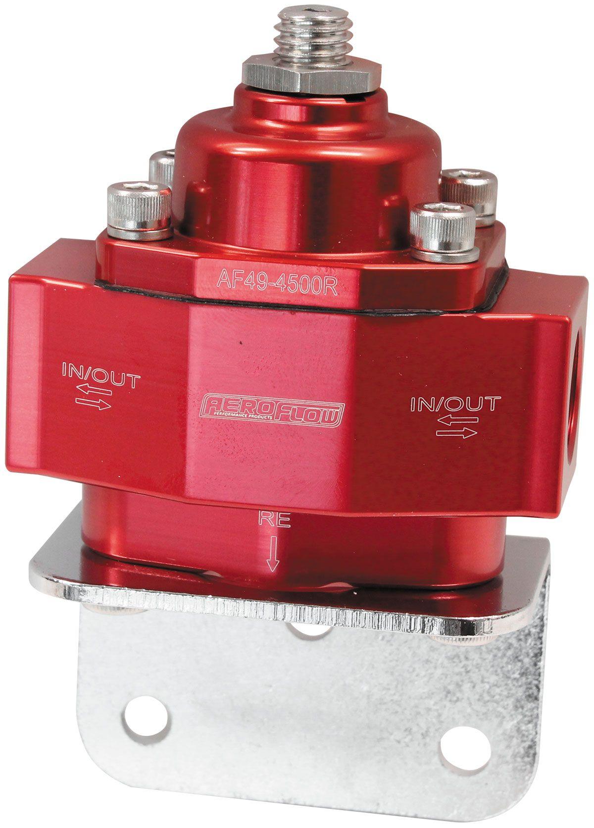 Aeroflow Billet Bypass Fuel Pressure Regulator 4.5-9psi Adjustable (AF49-4500R) AF49-4500R