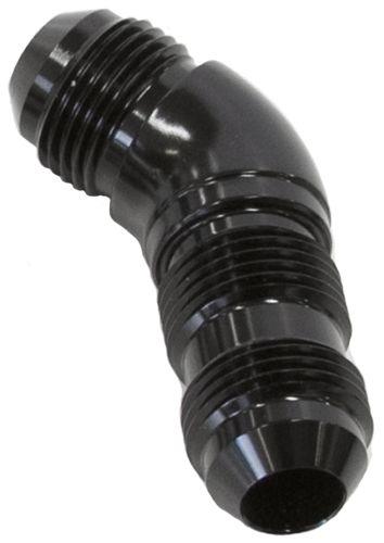 Aeroflow 45° Full Flow AN Bulkhead -6AN (AF537-06BLK) AF537-06BLK