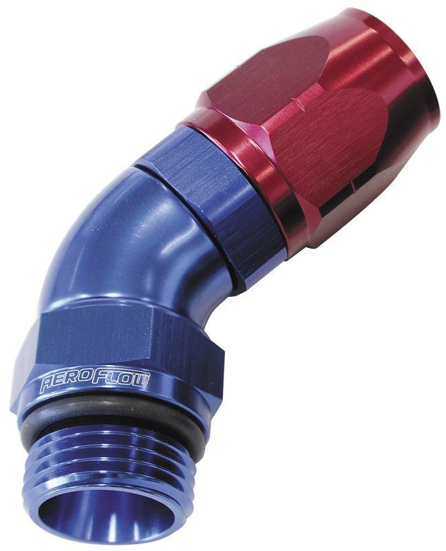 Aeroflow 45° Male ORB Full Flow Swivel Hose End -10 ORB to -12AN (AF544-12-10) AF544-12-10