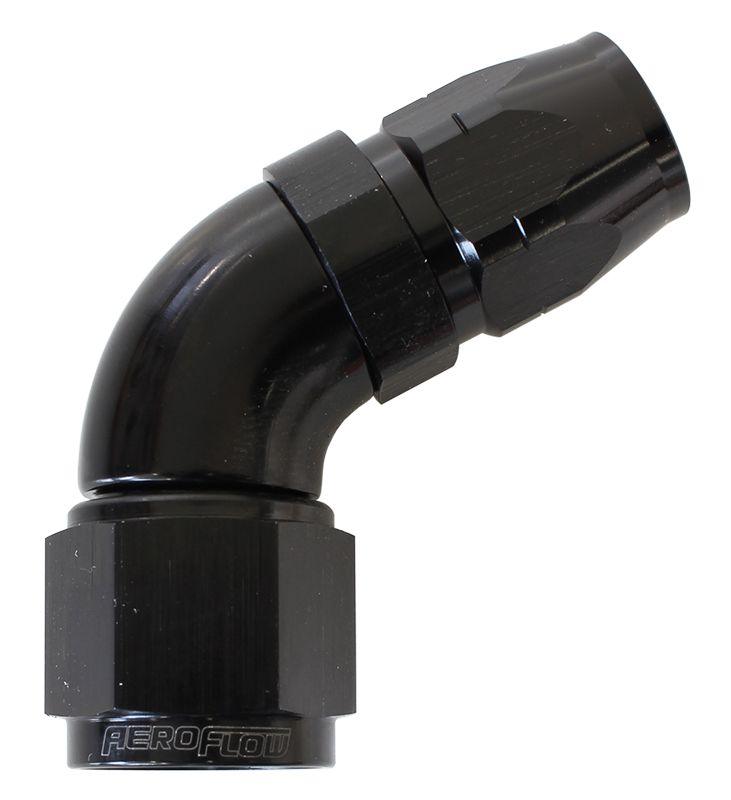 Aeroflow 550 Series Cutter Style One Piece Swivel 60° Stepped Hose End -8AN to -6 Hose (AF558-06-08BLK) AF558-06-08BLK