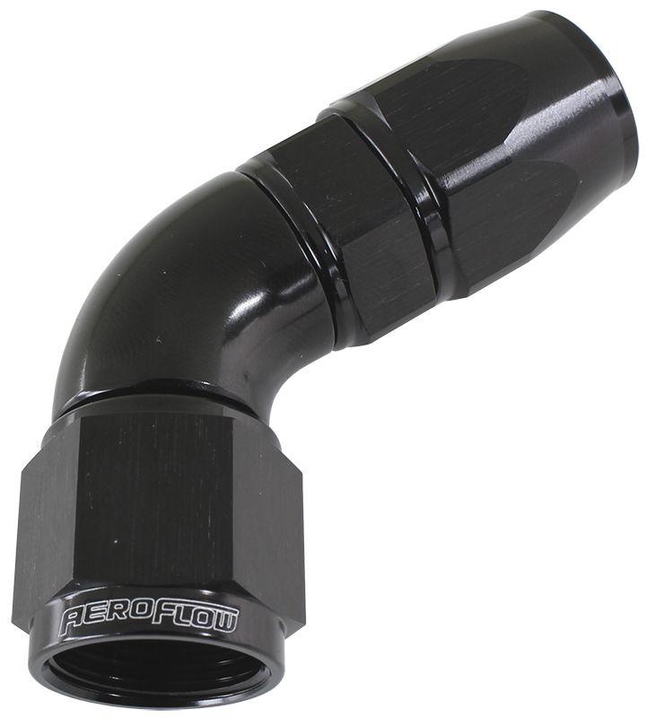 Aeroflow 570 Series PTFE 60° Hose End -8AN (AF578-08DBLK) AF578-08DBLK