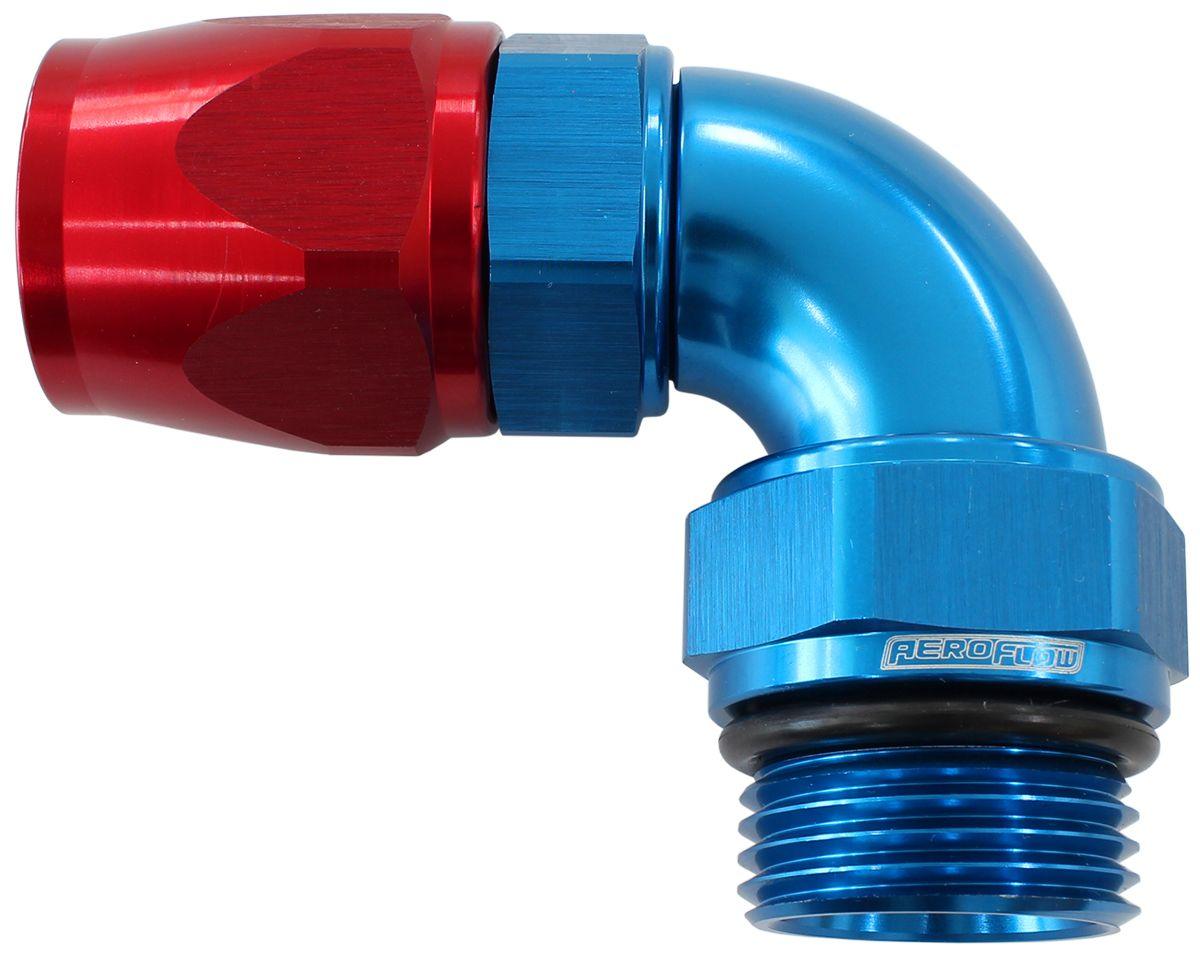 Aeroflow 90° ORB Male Swivel PTFE (Teflon®) Hose End -6 ORB to -6AN (AF583-06-06D) AF583-06-06D