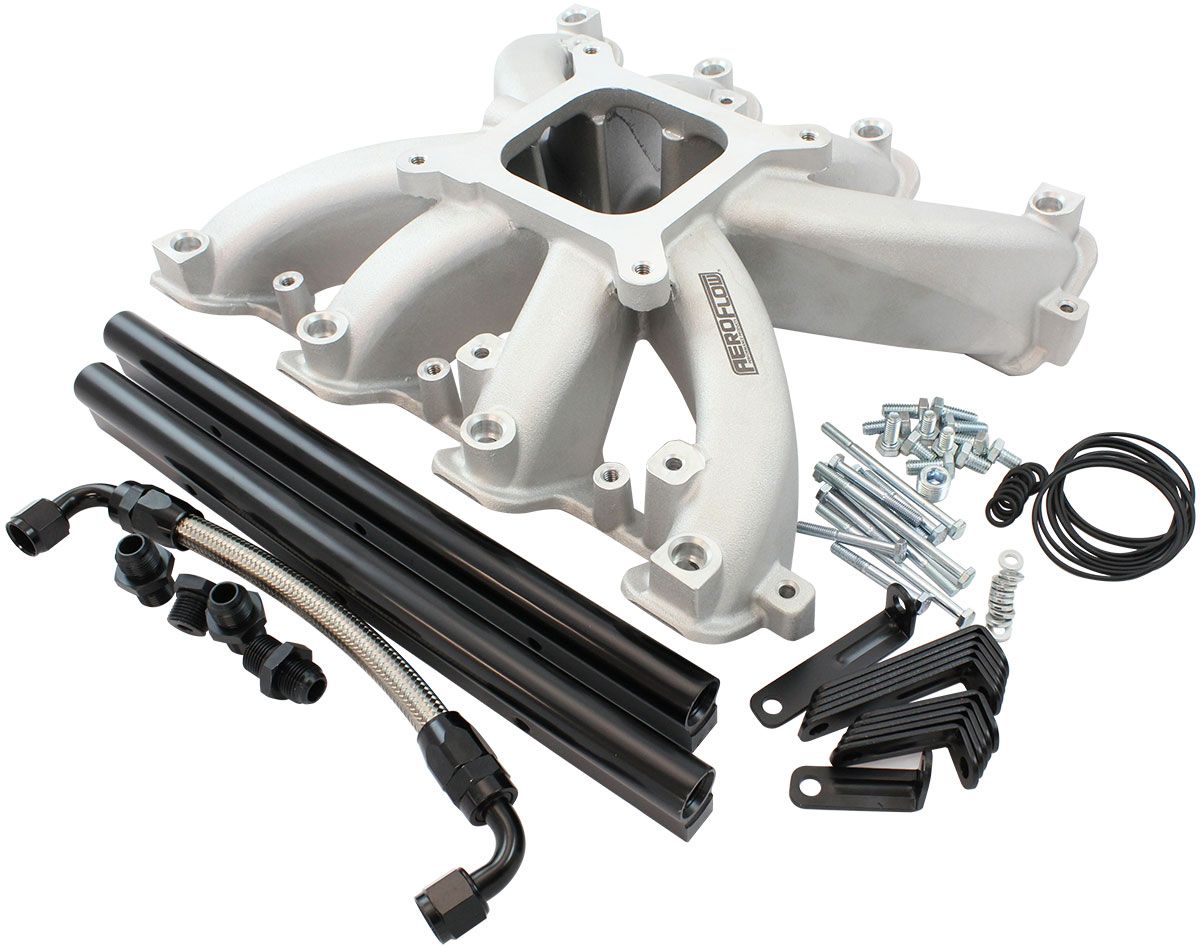 Aeroflow GM LS Cathedral Port Carburettor Street Single Plane EFI Intake Manifold, Natural Cast Finish (AF6050-5000) AF6050-5000