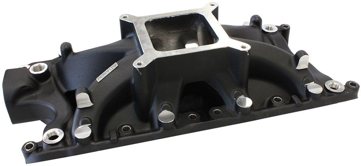 Aeroflow Ford 289-302W Hi-Rise Single Plane Intake Manifold, Black Finish (AF6200-2002) AF6200-2002