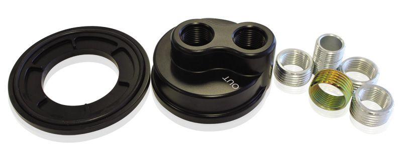Aeroflow Billet Oil Filter Block Adapter (AF64-2076) AF64-2076