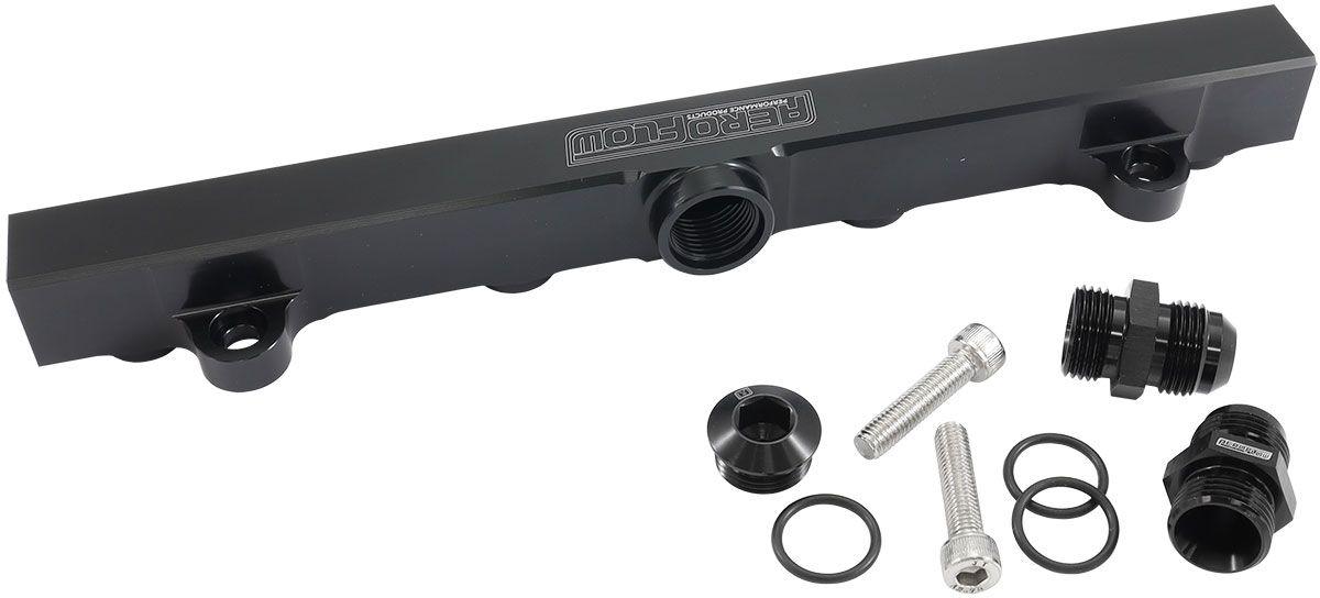 Aeroflow Mitsubishi Evolution 4-9 4G63 Billet EFI Fuel Rails - Black (AF64-2221BLK) AF64-2221BLK