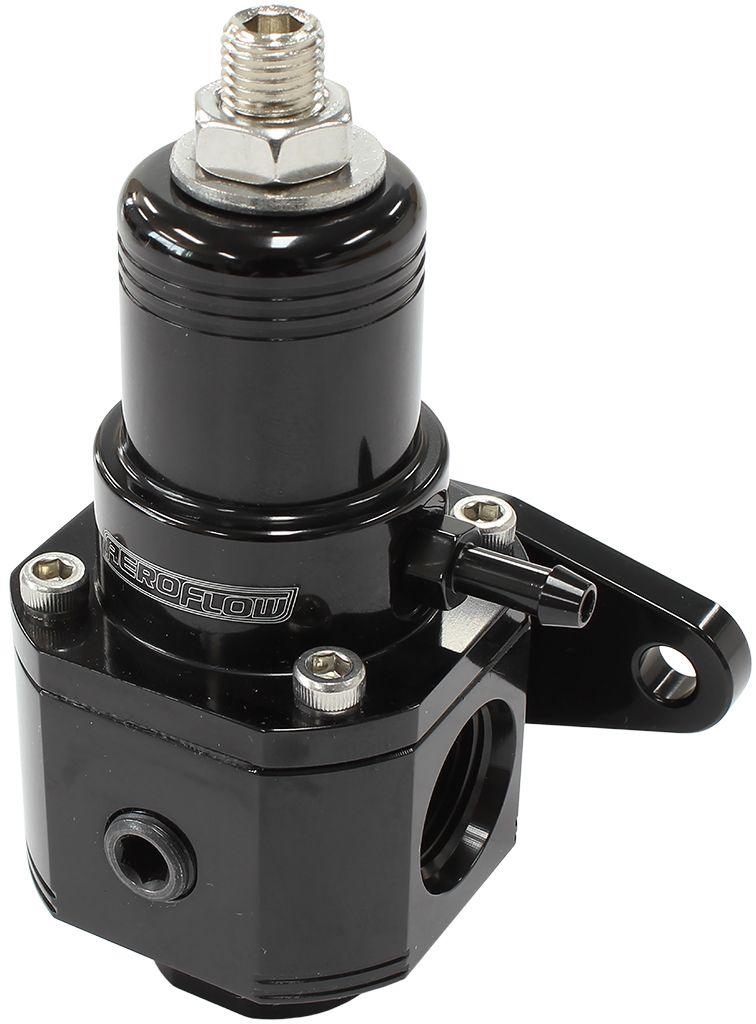 Aeroflow Carburettor/EFI 3-Port 800hp Billet Bypass Fuel Pressure Regulator 3-60 psi Adjustable (AF66-2059BLK) AF66-2059BLK