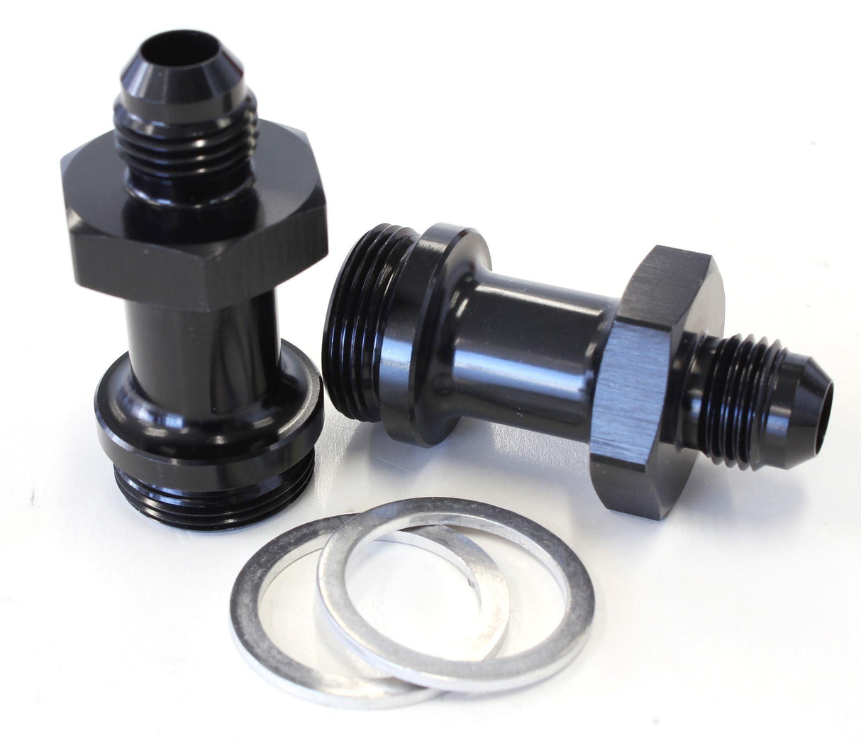 Aeroflow Carburettor Adapter - Male 7/8" to -6AN 1-3/4" Long (AF700-06-LBLK) AF700-06-LBLK