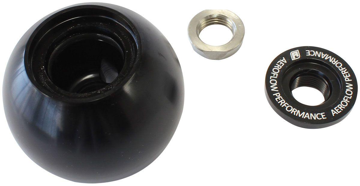 Aeroflow Bang Shift Billet Round Gear Knob with Bare Button Boss (AF72-9905BLK) AF72-9905BLK