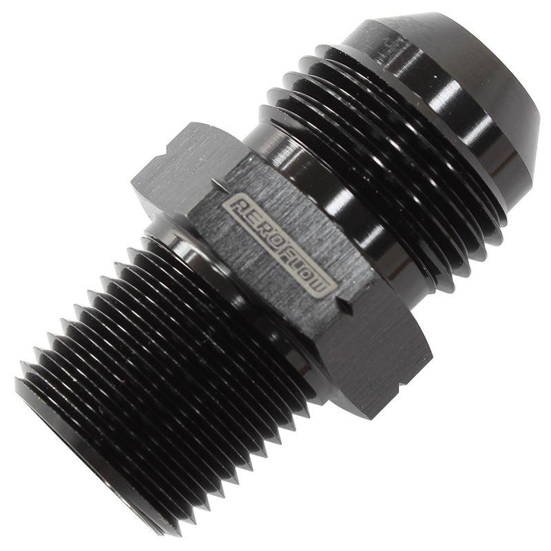 Aeroflow 1/2" BSPT to -8AN Adapter (AF758-08BLK) AF758-08BLK