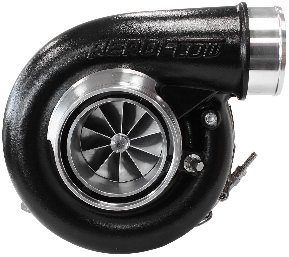 Aeroflow BOOSTED 7375 V-Band 1.28 Turbocharger 1200HP, Hi Temp Black Finish (AF8005-4009BLK) AF8005-4009BLK