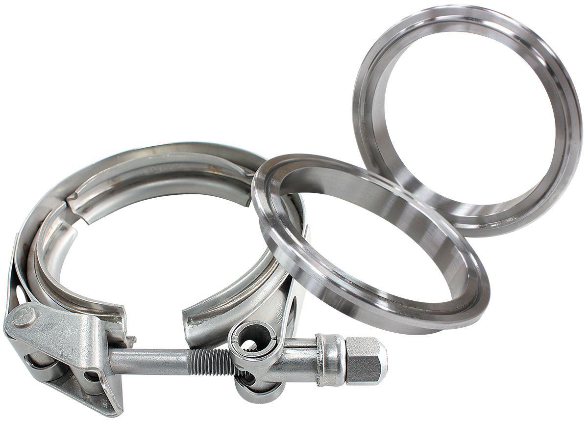 Aeroflow 2-1/2" (63.5mm) V-Band Clamp Kit with Stainless Steel Weld Flanges (AF92-2500SS) AF92-2500SS