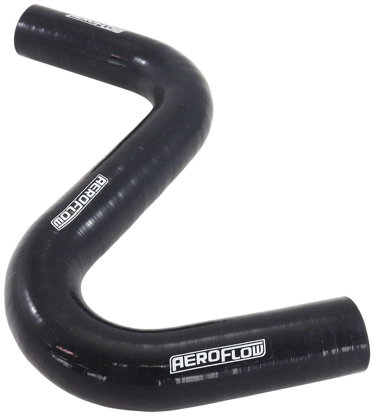 Aeroflow Gloss Black Silicone Z Bend Heater Hose 1-1/4" (32mm) I.D (AF9240-125) AF9240-125