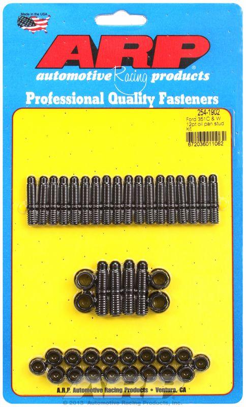 ARP Oil Pan Stud Kit, 12-Point Nut Black Oxide (AR254-1902) AR254-1902