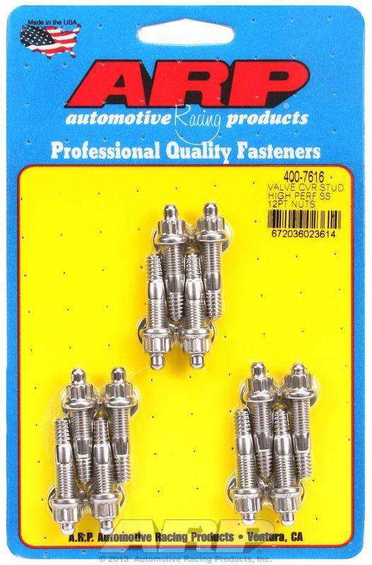 ARP Valve Cover Stud Kit, 12-Point Nut S/S (AR400-7616) AR400-7616