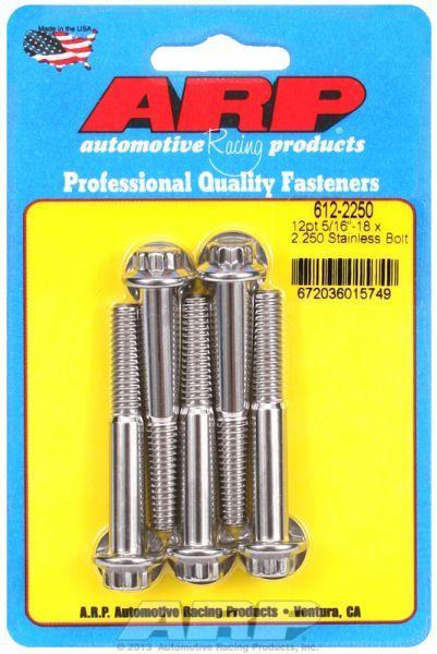 ARP 5-Pack Bolt Kit, 12-Point Head S/S (AR612-2250) AR612-2250