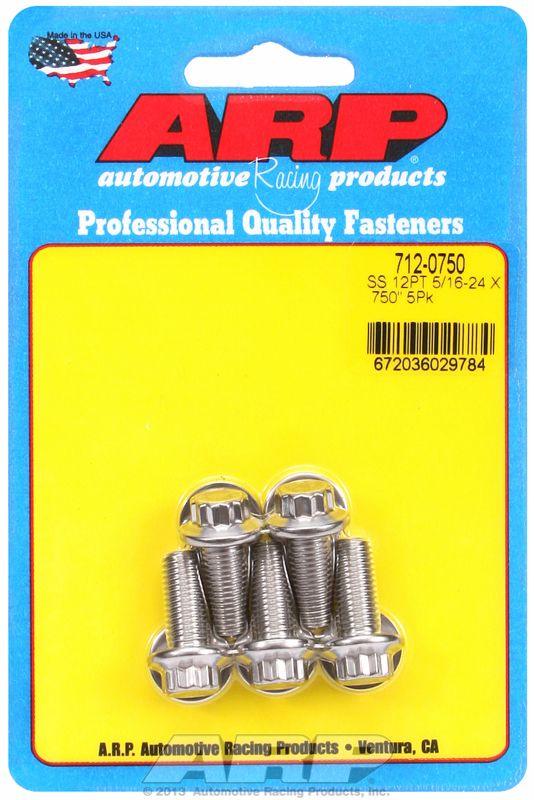 ARP 5-Pack Bolt Kit, 12-Point Head S/S (AR712-0750) AR712-0750