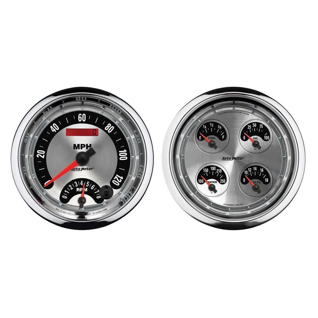AutoMeter American Muscle 5" Quad Gauge & Tach/Speedo Combo Kit (AU1205) AU1205