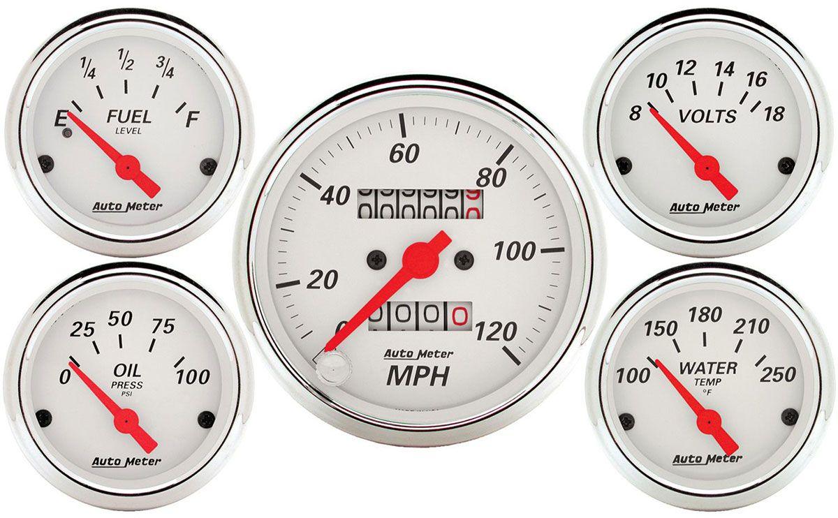 AutoMeter Arctic White Series 5-Gauge Kit (AU1300) AU1300
