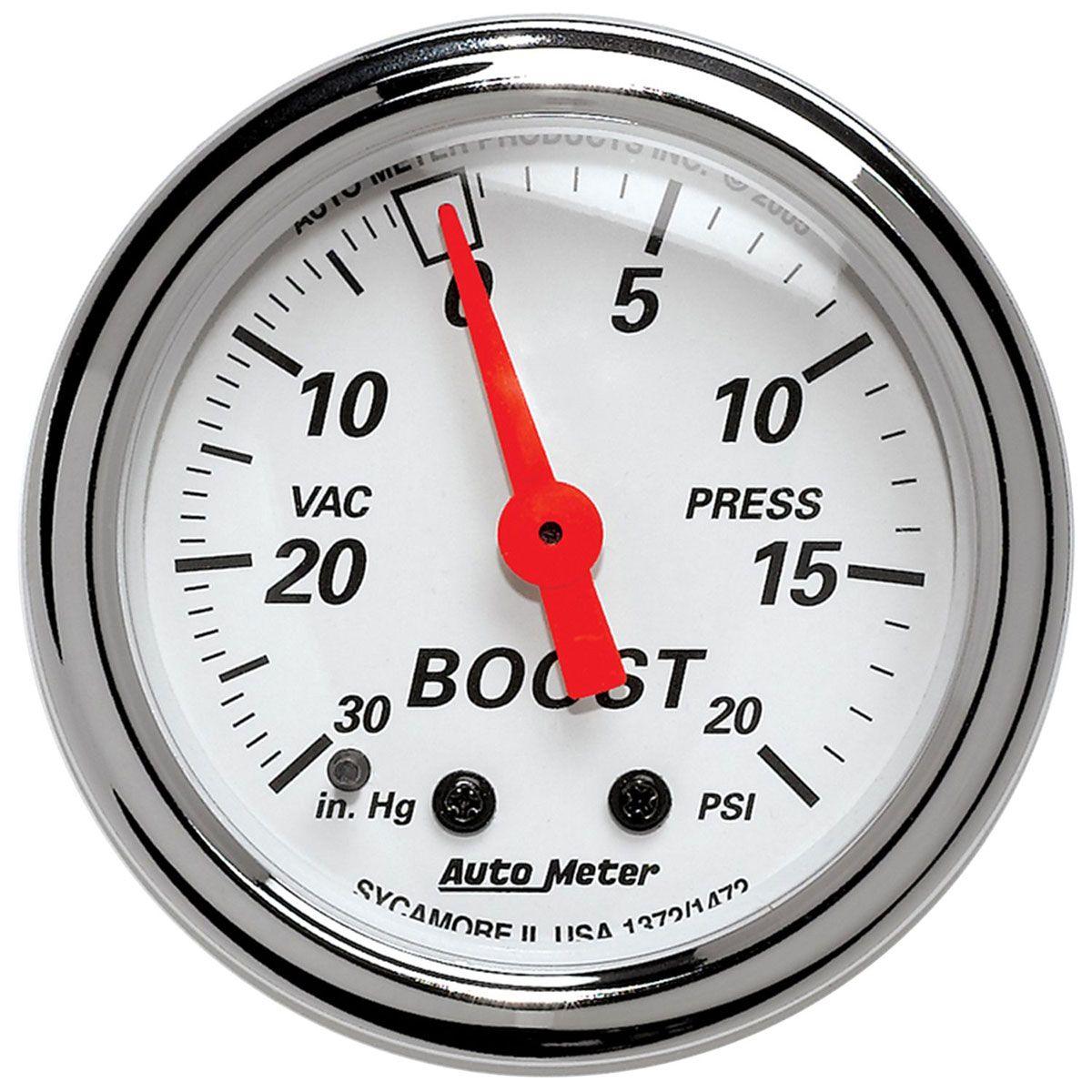AutoMeter Arctic White Series Boost/Vacuum Gauge (AU1372) AU1372