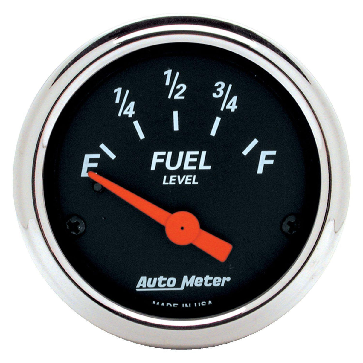 AutoMeter Designer Black Series Fuel Level Gauge Chrome Bezel (AU1425) AU1425