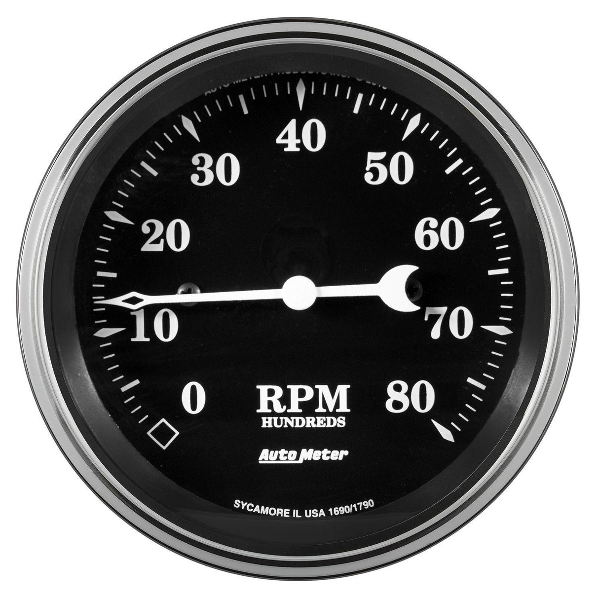 AutoMeter Old Tyme Black Series 3-3/8" In Dash 8,000 RPM Tachometer (AU1790) AU1790