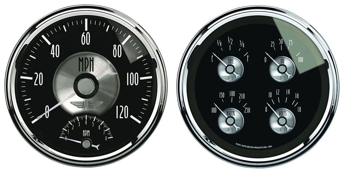AutoMeter Prestige Series - Black Diamond Quad Gauge/Speedometer Kit (AU2005) AU2005