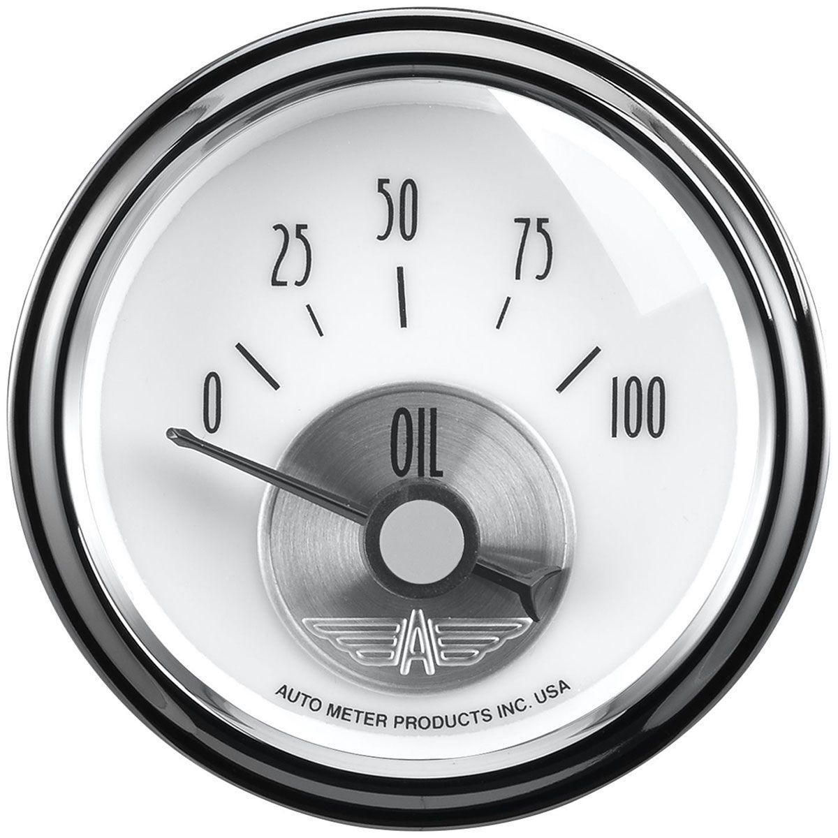 AutoMeter Prestige Series - Pearl Oil Pressure Gauge (AU2026) AU2026