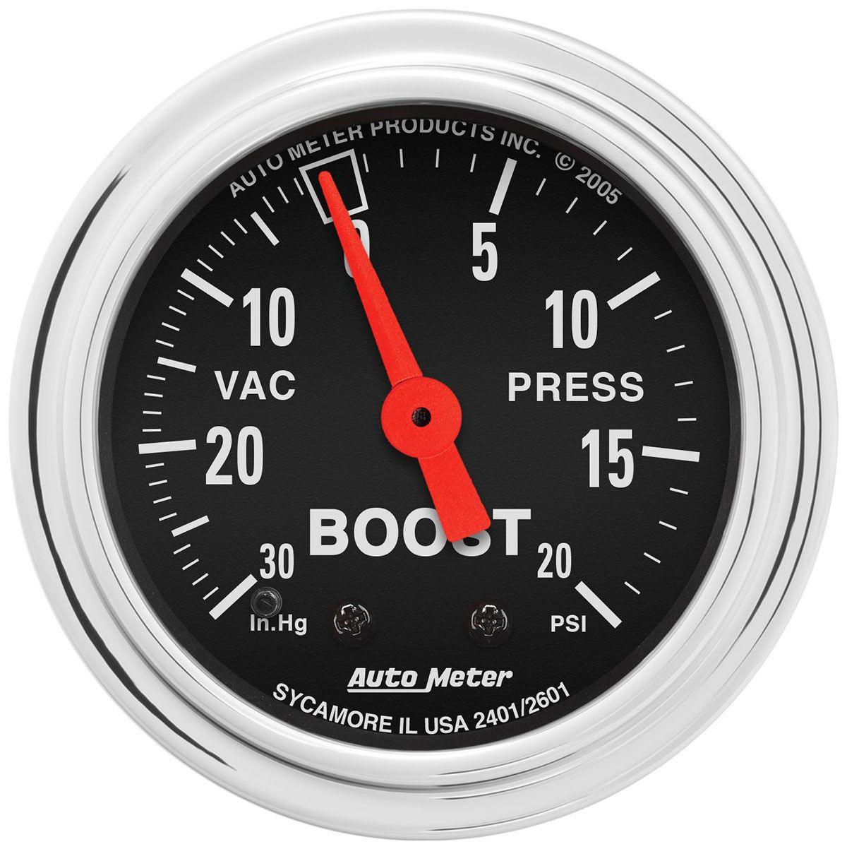 AutoMeter Traditional Chrome Series Boost/Vacuum Gauge (AU2401) AU2401
