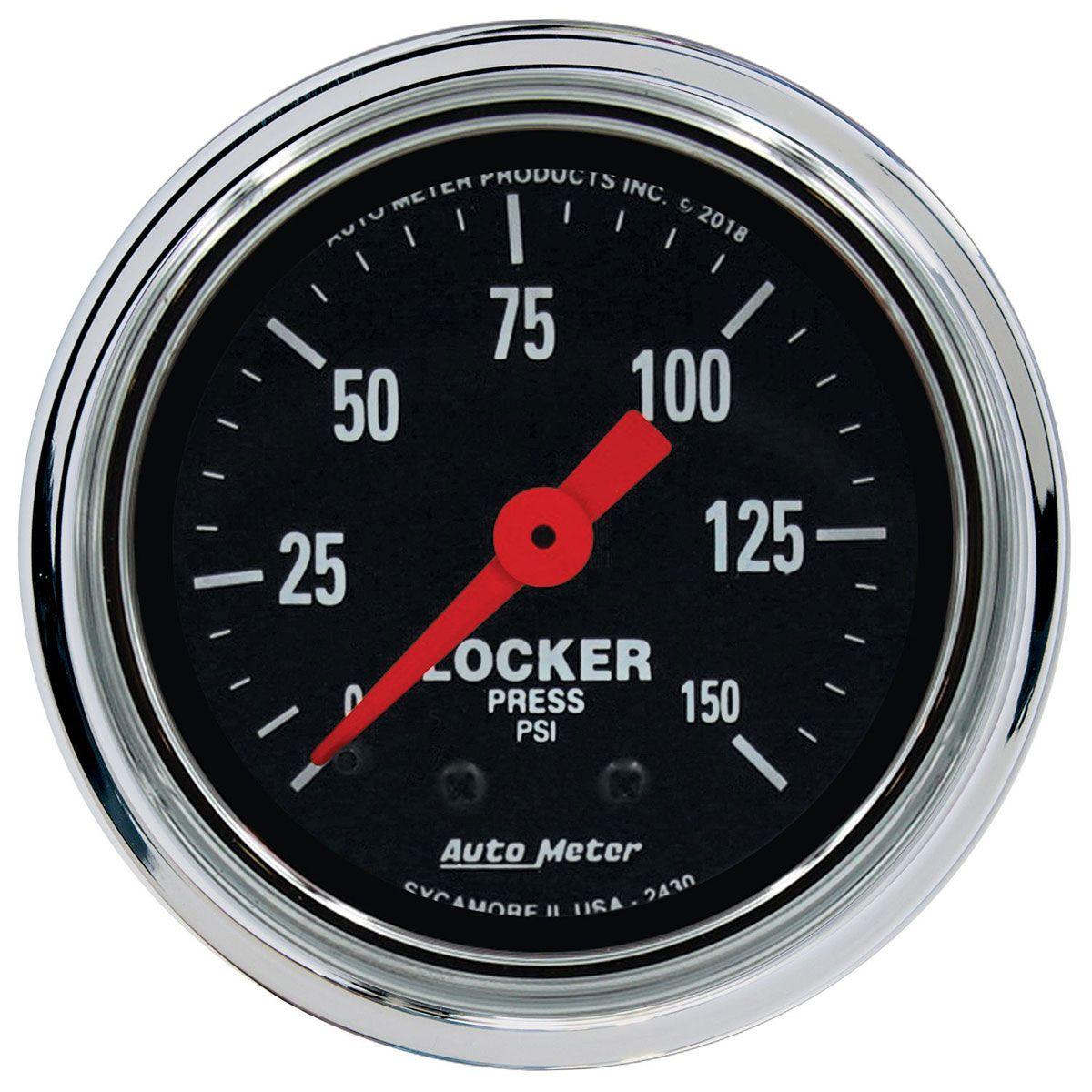 AutoMeter Traditional Chrome Series 2-1/16" Mechanical Air Locker Pressure Gauge (AU2430) AU2430