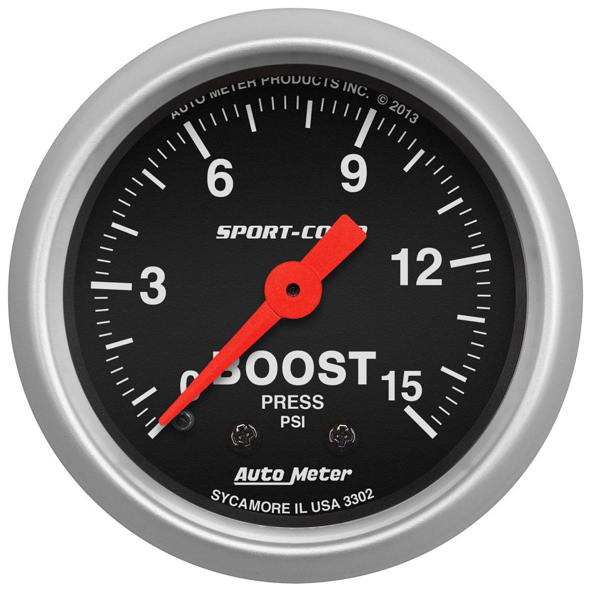 Autometer Sport Comp Series 2-1/16" Mechanical Boost Gauge (AU3302) AU3302