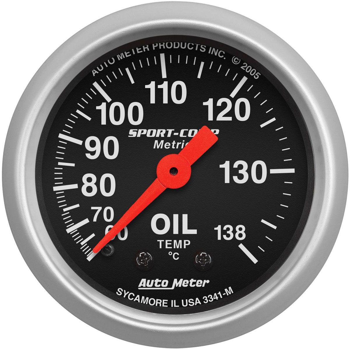 AutoMeter Sport-Comp Series Oil Temperature Gauge (AU3341-M) AU3341-M