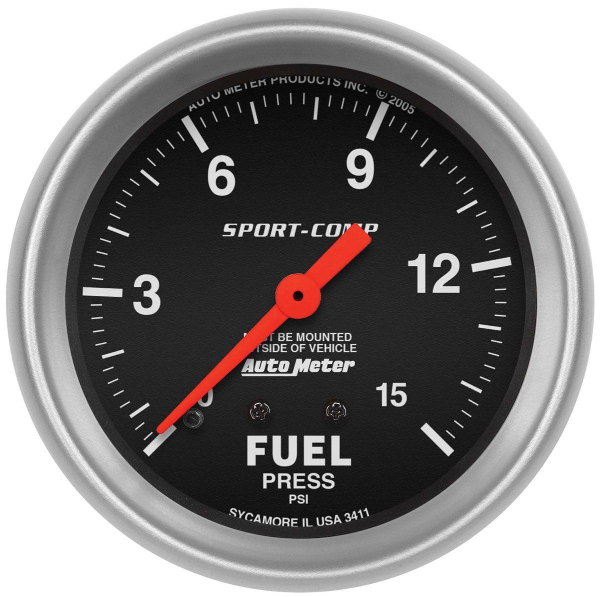 AutoMeter Sport-Comp Series Fuel Pressure Gauge (AU3411) AU3411