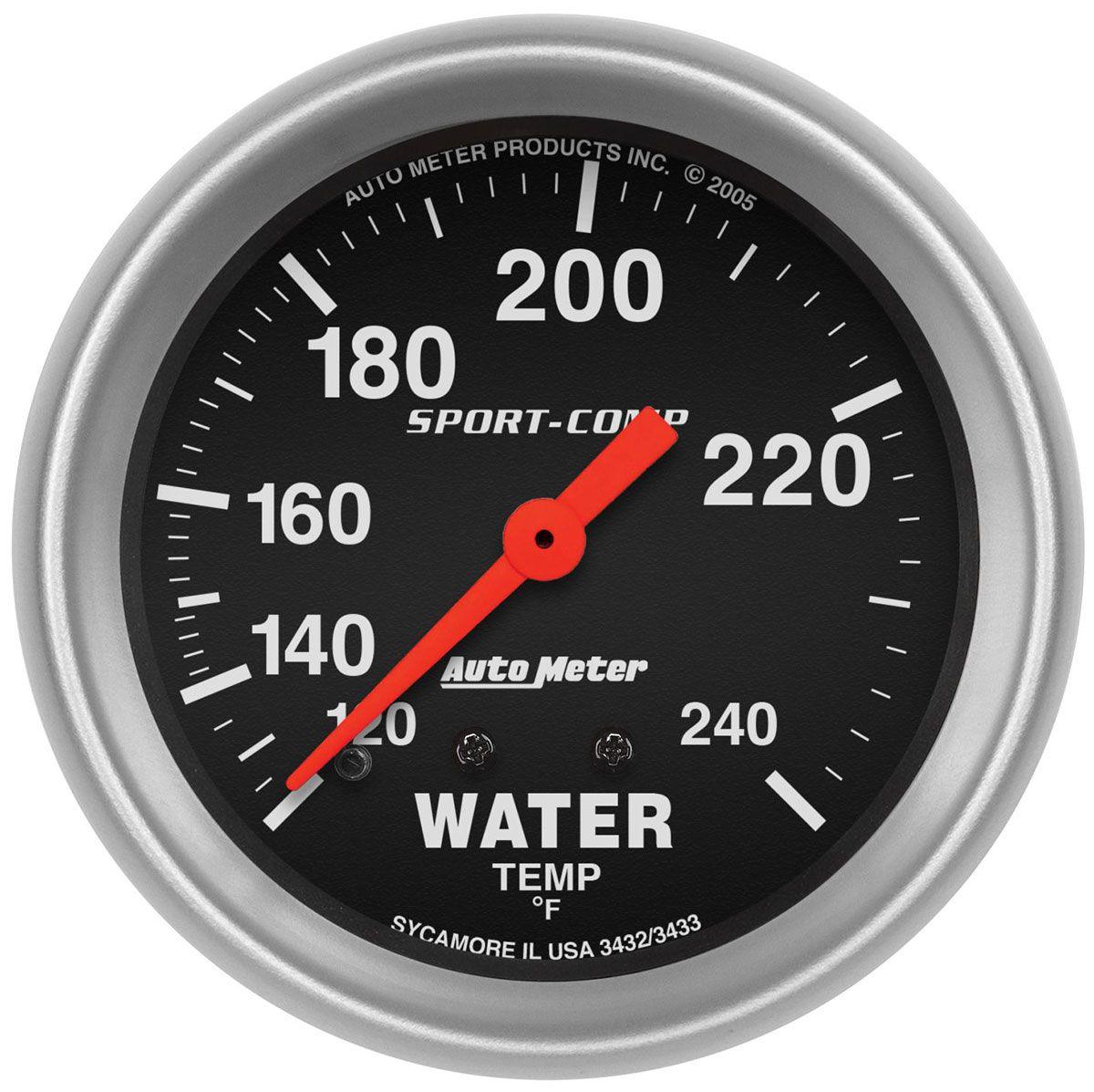 Autometer Sport-Comp Series Water Temperature Gauge (AU3432) AU3432