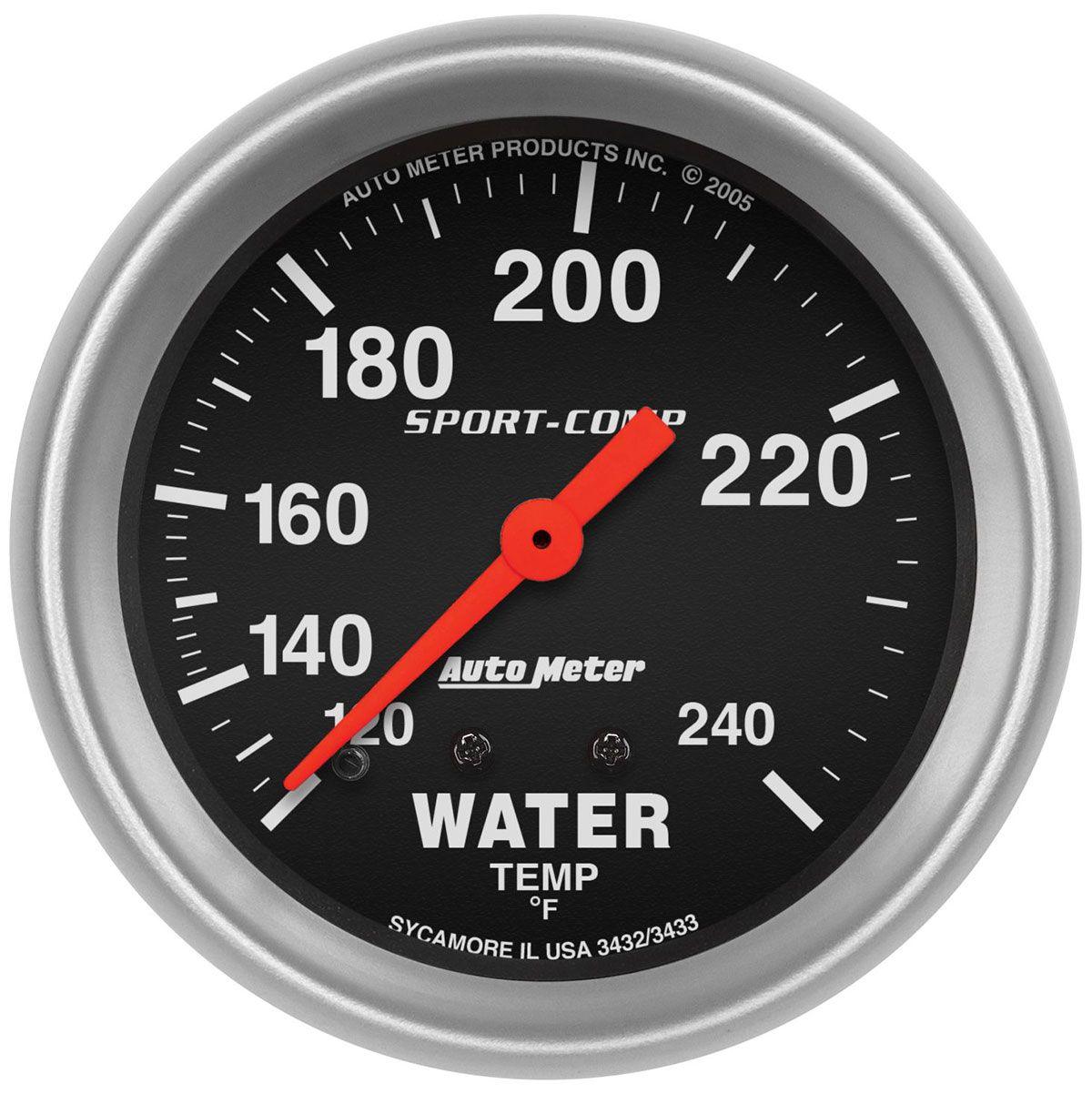 AutoMeter Sport-Comp Series Water Temperature Gauge (AU3433) AU3433