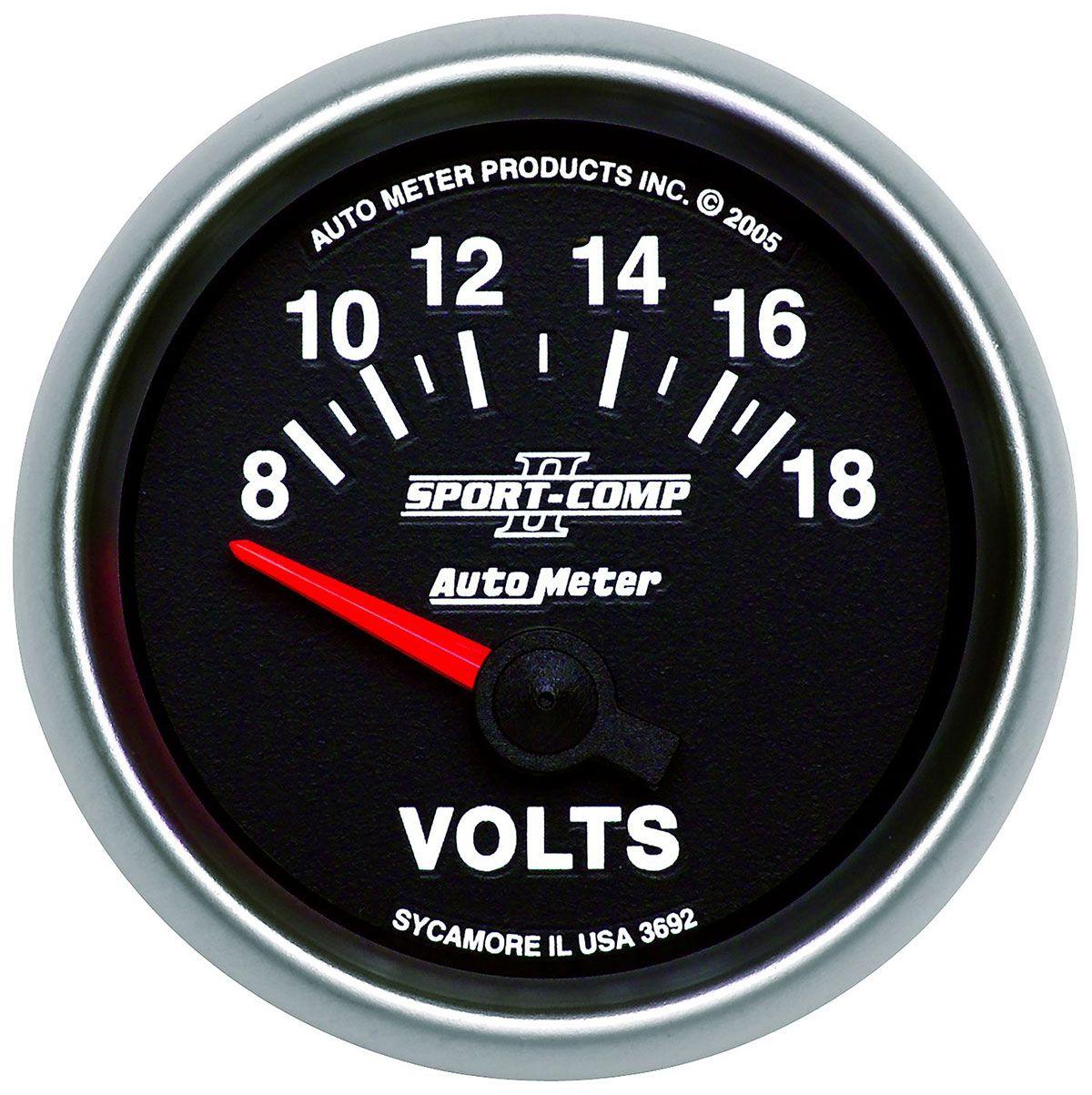 AutoMeter Sport-Comp II Voltmeter Gauge (AU3692) AU3692