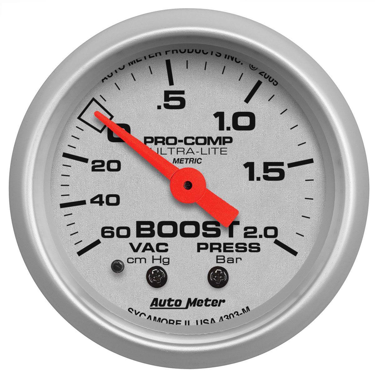 AutoMeter Ultra-Lite Series Boost/Vacuum Gauge (AU4303-M) AU4303-M