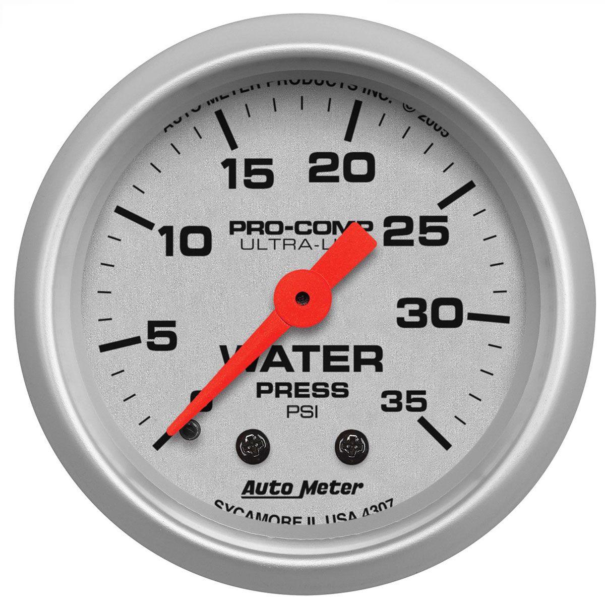 AutoMeter Ultra-Lite Series Water Pressure Gauge (AU4307) AU4307