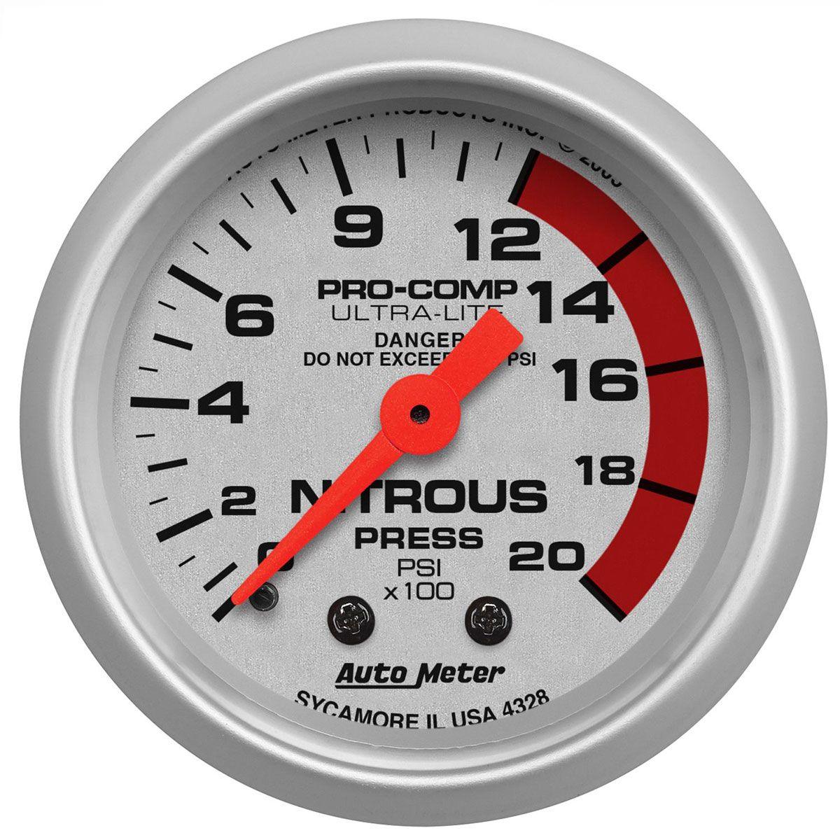 AutoMeter Ultra-Lite Series Nitrous Pressure Gauge (AU4328) AU4328