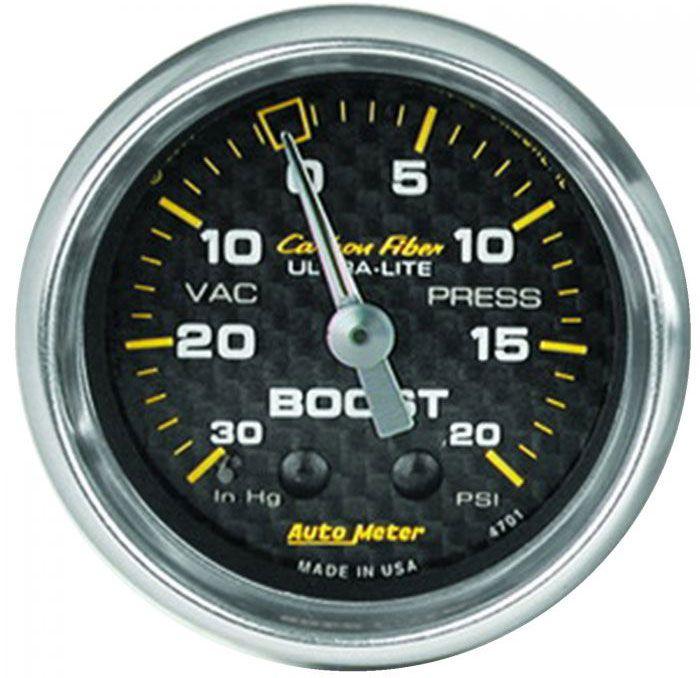 AutoMeter Carbon Fiber Series Boost/Vacuum Gauge (AU4703) AU4703