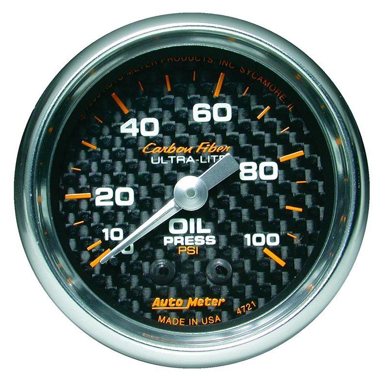 Autometer Carbon Fiber Series Oil Pressure Gauge (AU4721) AU4721
