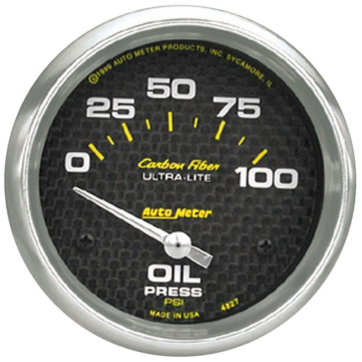 Autometer Carbon Fiber Series Oil Pressure Gauge (AU4827) AU4827