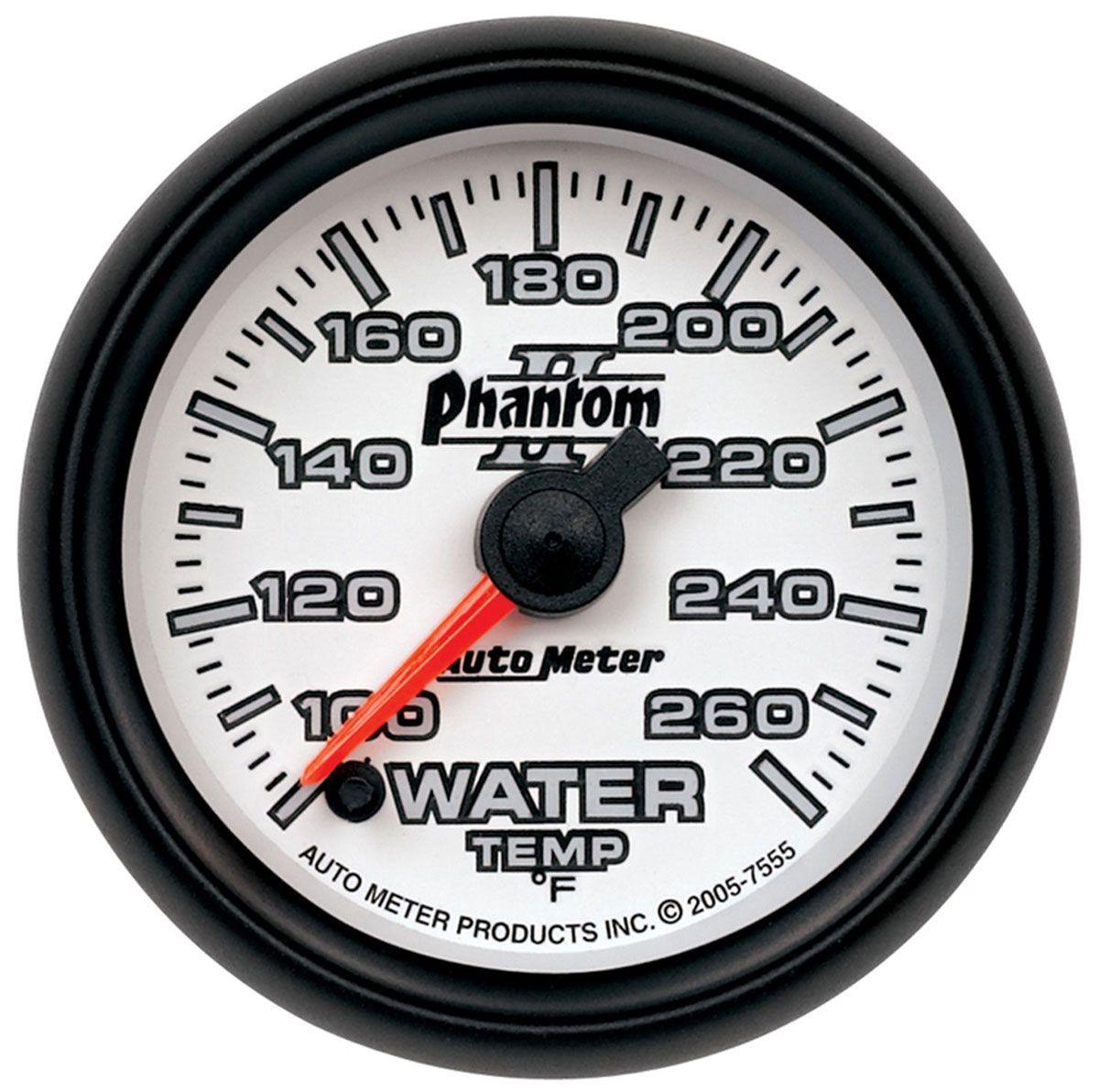 AutoMeter Phantom II Series Water Temperature Gauge (AU7555) AU7555